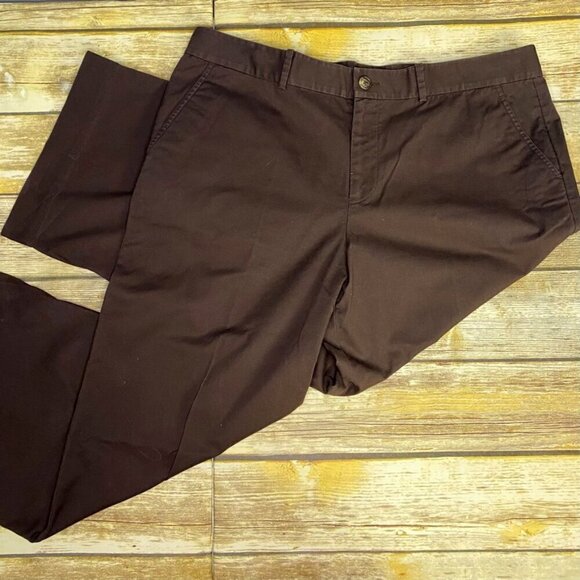 Lauren Ralph Lauren Women's Wide Leg Brown Cropped Trousers Size 14 - Picture 1 of 8